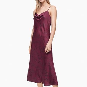 Calvin Klein Printed Cowl Neck Sleeveless Long Slip Dress